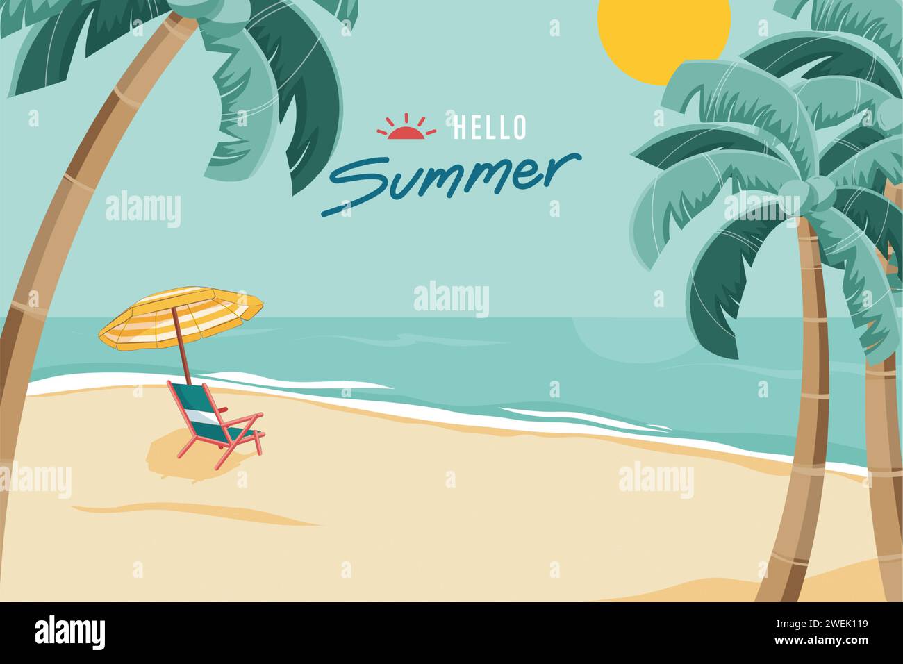 Summer beach background with space for text vector design Stock Vector