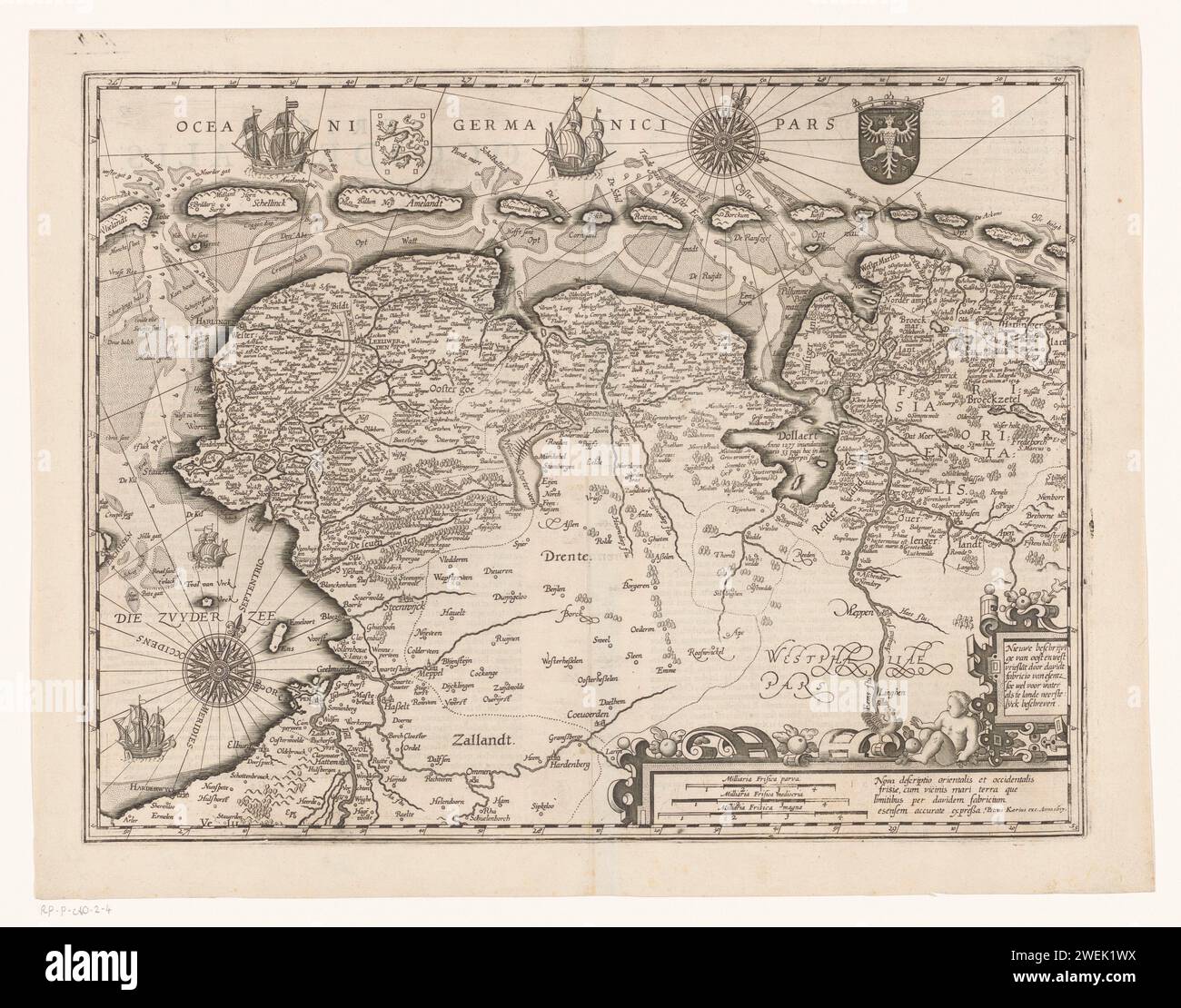 Map of Friesland, Groningen, Oost-Friesland and part of Drenthe, 1617 ...