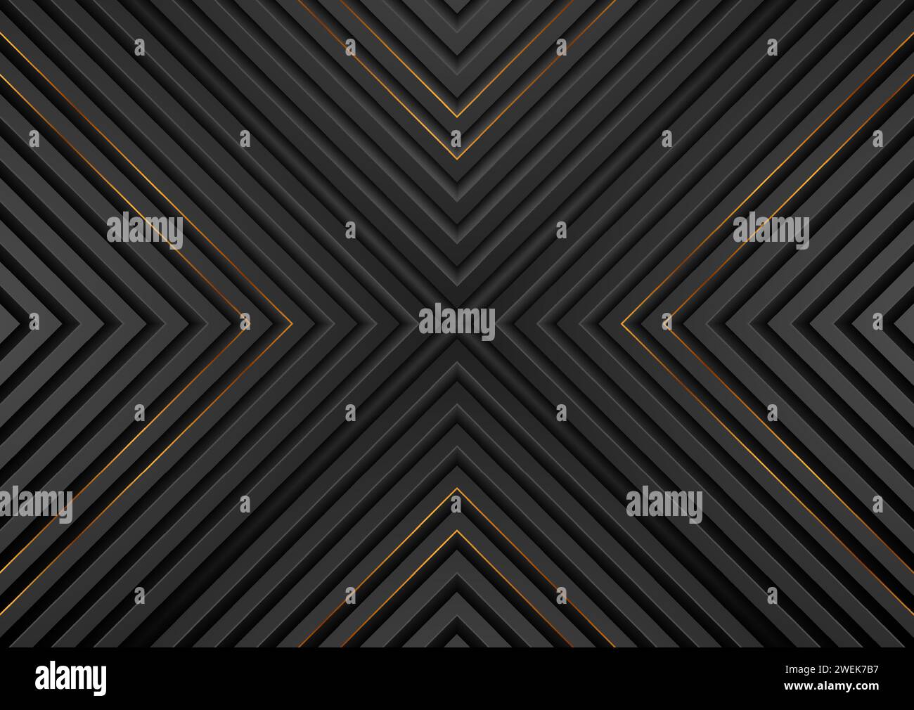 Abstract technology background with black golden arrows. Vector concept pattern design Stock Vector