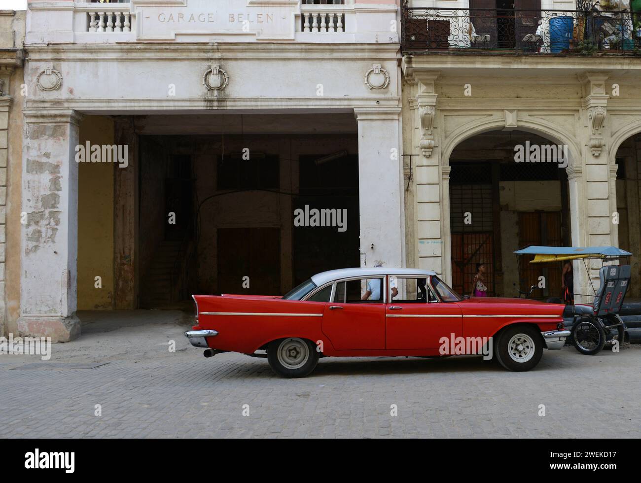 A beautiful old red Dodge Coronet. Havana, Cuba. Stock Photo