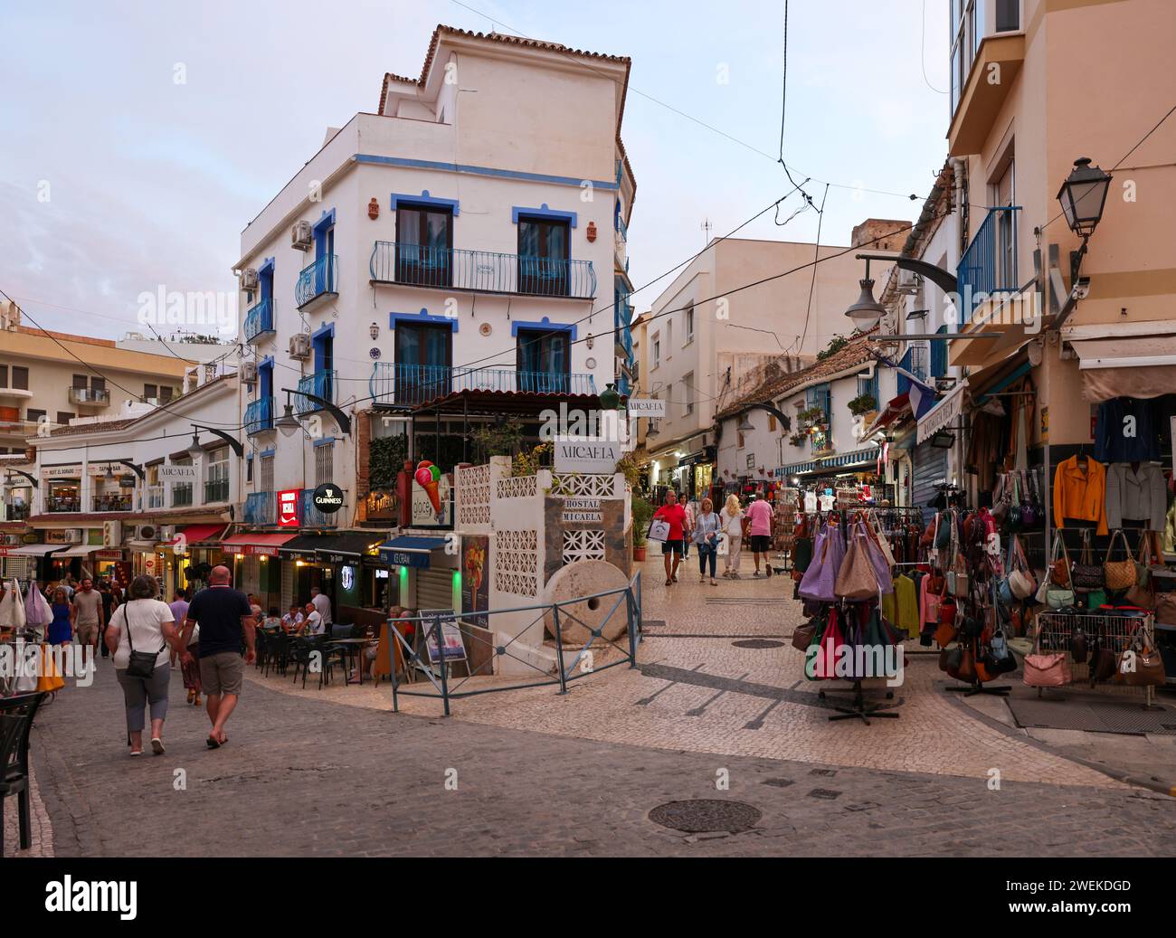 Torremolinos, Spain - September 18, 2023: View of a tourist shopping street inTorremolinos, Costa del Sol, Malaga Province, Spain Stock Photo
