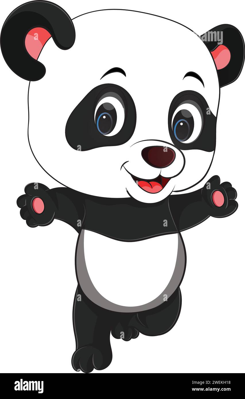 Vector Illustration Cute Baby panda Head Stock Vector