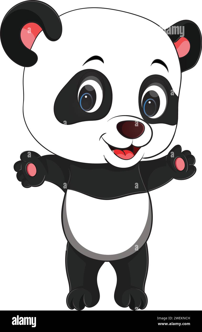 Vector Illustration Cute Baby panda Character Stock Vector