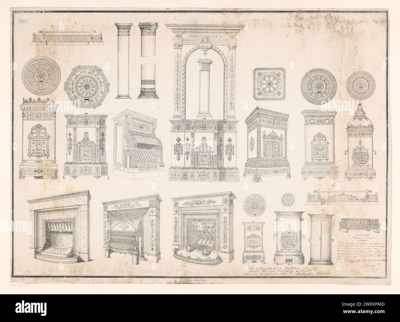 French open fireplaces and stoves, Henry (print maker), 1844 print ...