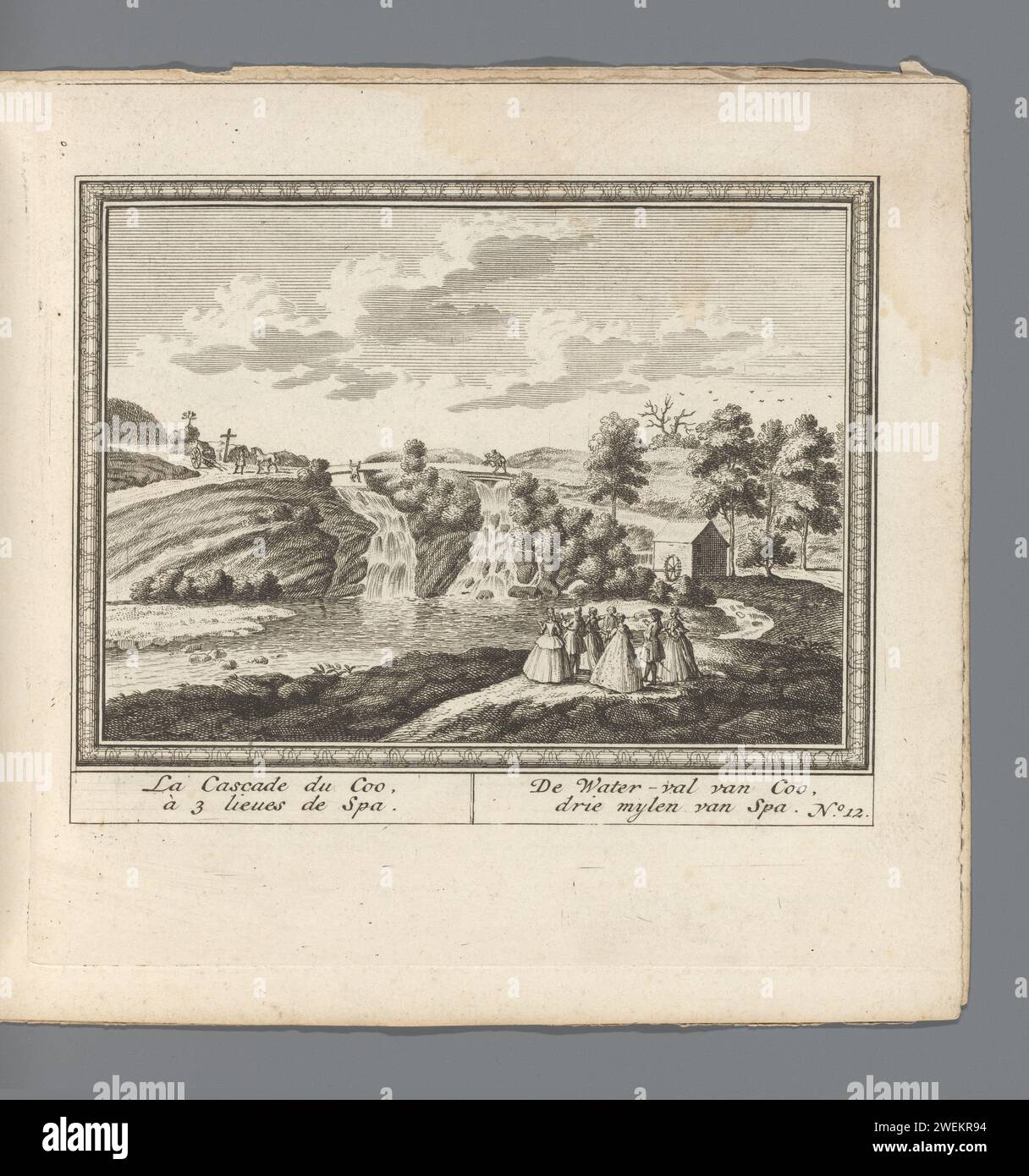 View Of The Waterfalls Of Coo Anonymous 1734 Print Paper Etching City View In General Veduta View Of The Waterfalls Of Coo Anonymous 1734 Print Paper Etching City View In General Veduta