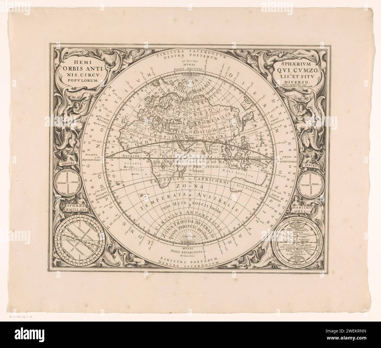 Map of the Eastern Hemisphere with different climate zones, Johannes ...