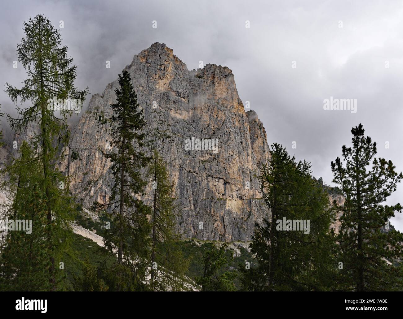Hiking towards Forca Neigra in the Dolomites Stock Photo - Alamy