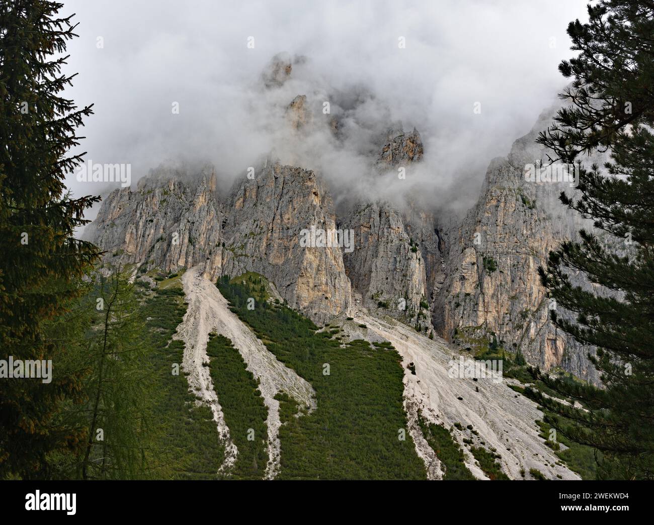Hiking towards Forca Neigra in the Dolomites Stock Photo - Alamy
