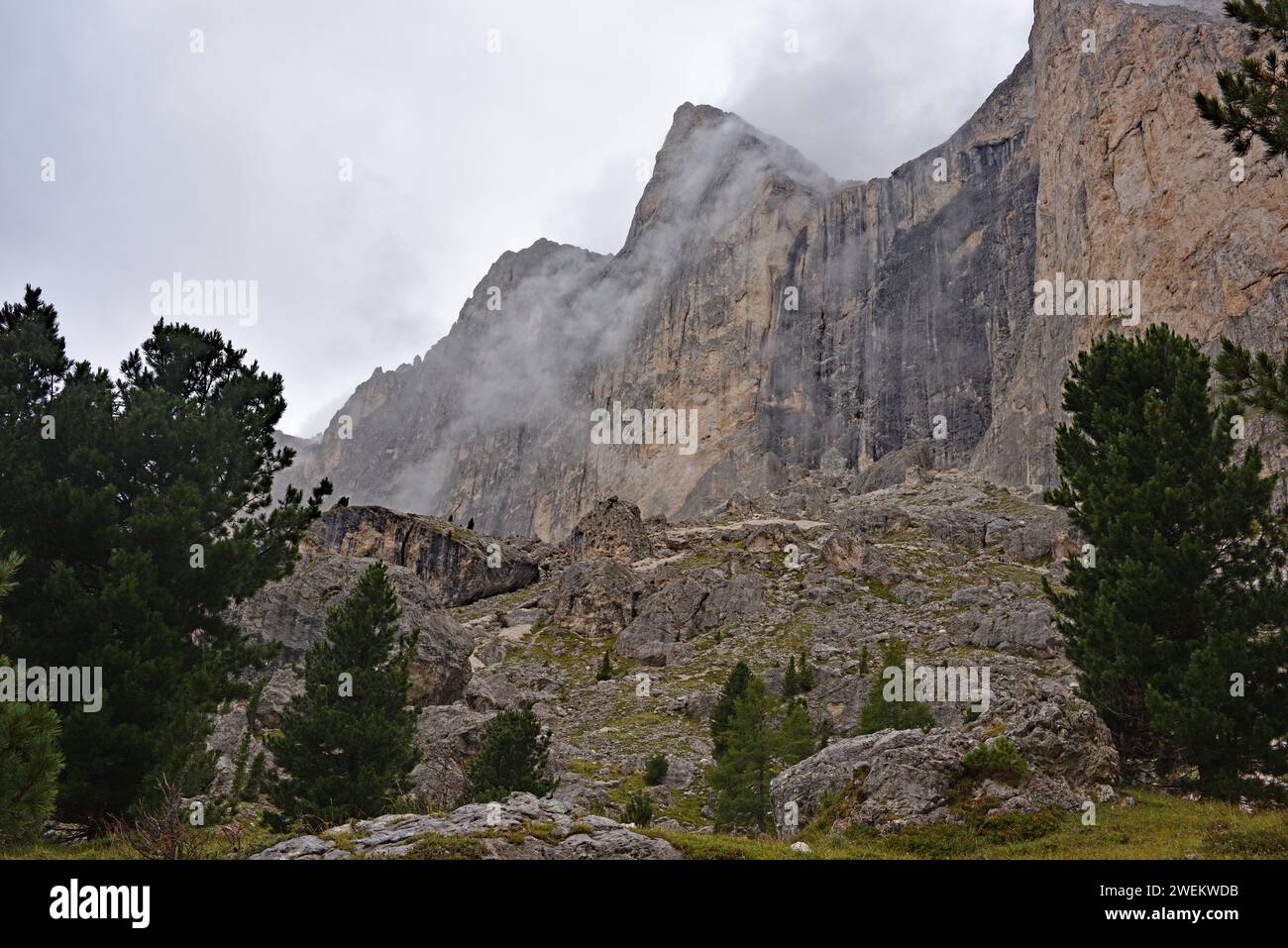 Hiking towards Forca Neigra in the Dolomites Stock Photo - Alamy