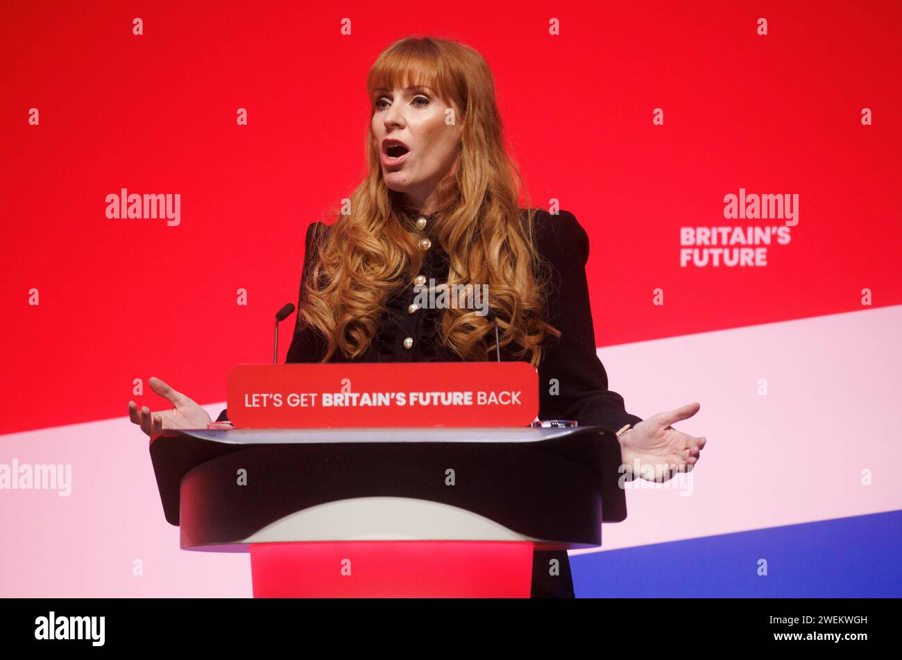 Deputy Leader Of The Labour Party Angela Rayner Gives Her Keynote 
