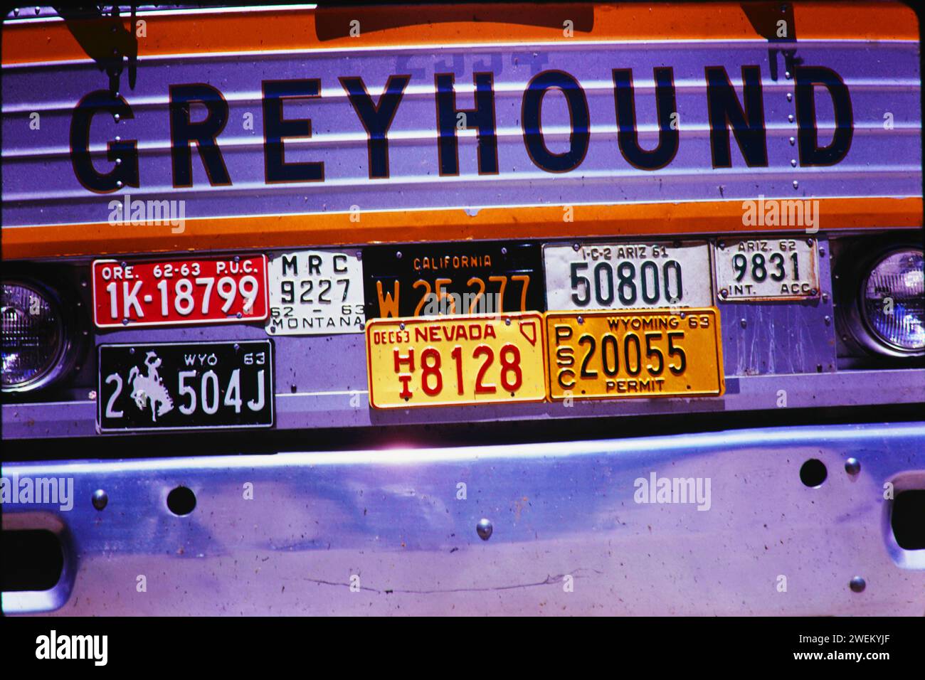 GREYHOUND Bus USA,20240101, Aufnahme ca. 1964, Symbolbild,GREYHOUND Bus *** GREYHOUND Bus USA,20240101, photo ca 1964, symbolic image,GREYHOUND Bus Stock Photo