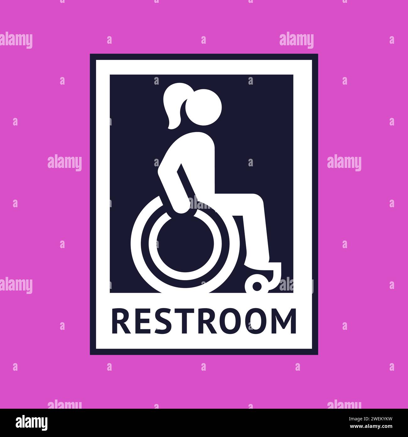 Disabled toilet sign, wc icon in simple style Stock Vector Image & Art