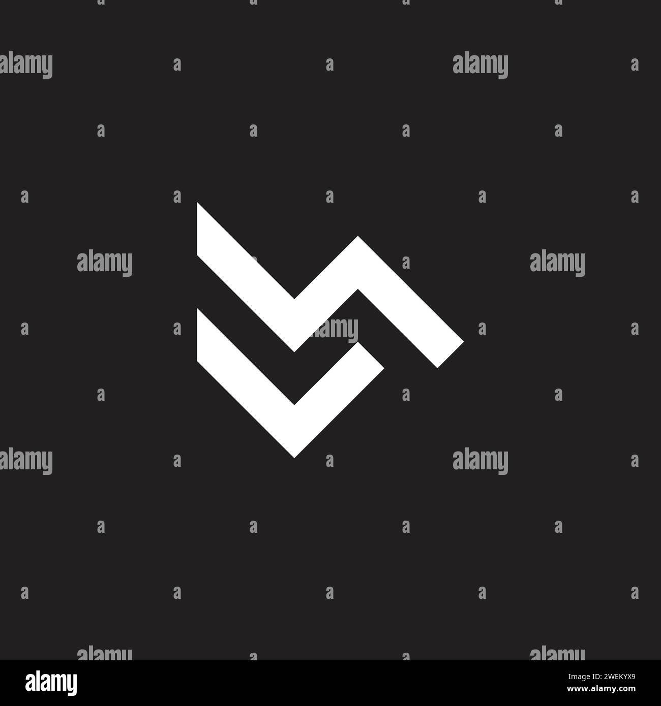 letter ml mv simple geometric line logo vector Stock Vector