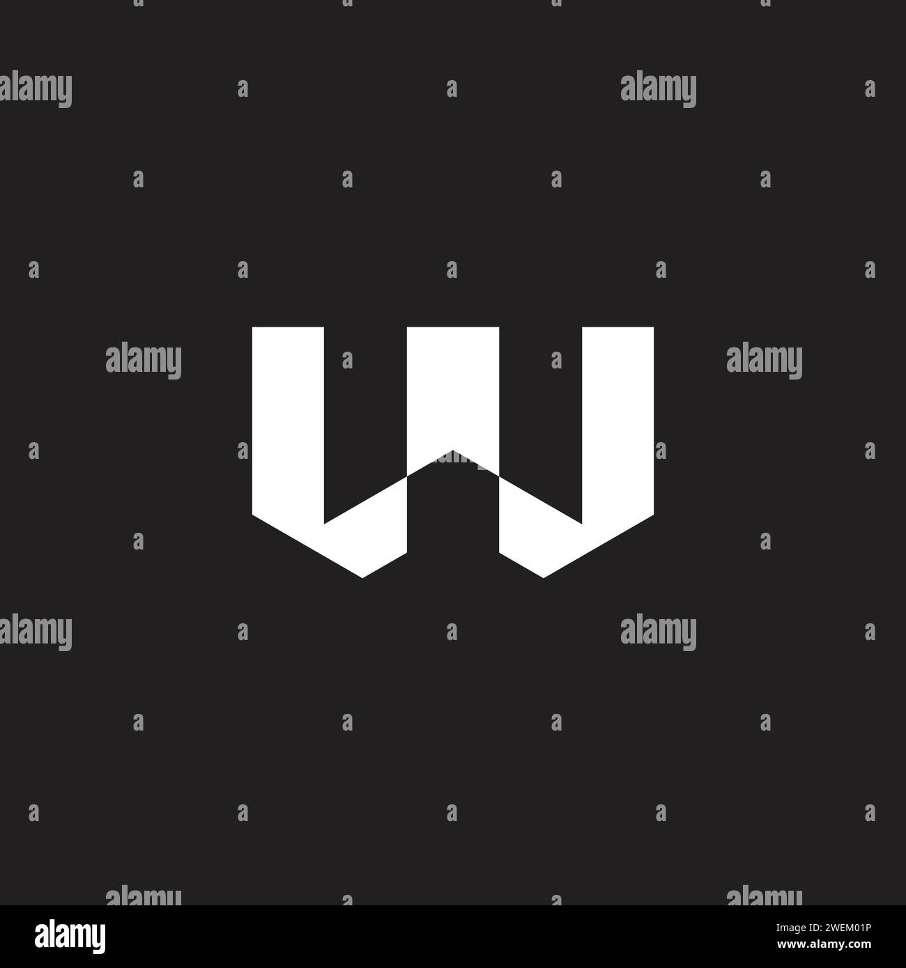 letter w stripes roof logo vector Stock Vector