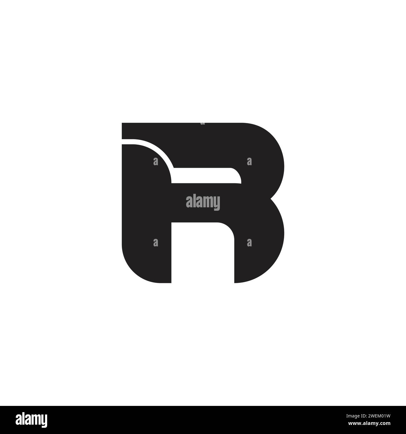 letter hr simple linked overlap logo vector Stock Vector