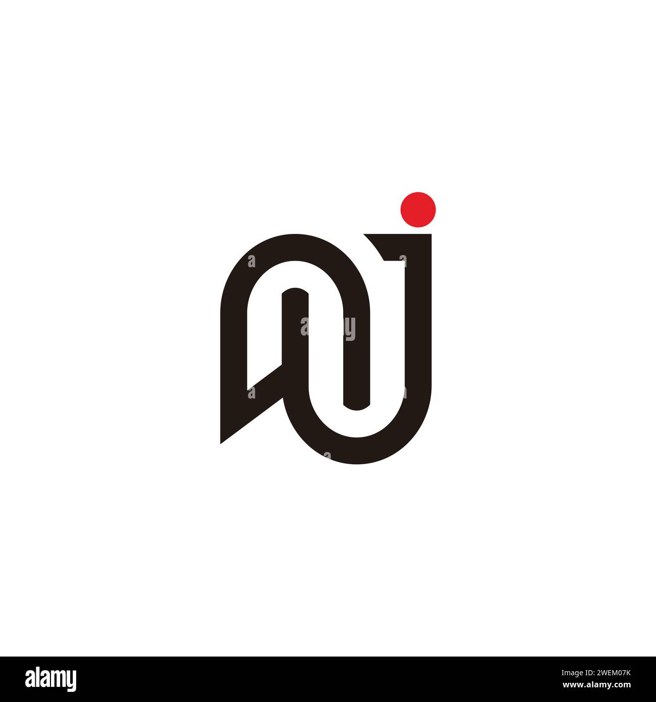 letter nj linked loop line logo vector Stock Vector Image & Art - Alamy