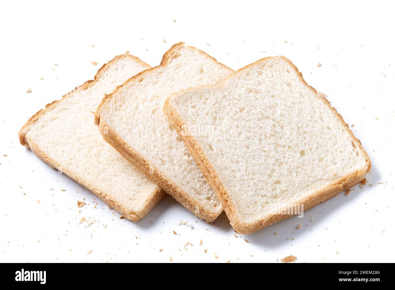 Sliced white bread isolated on white background Stock Photo - Alamy
