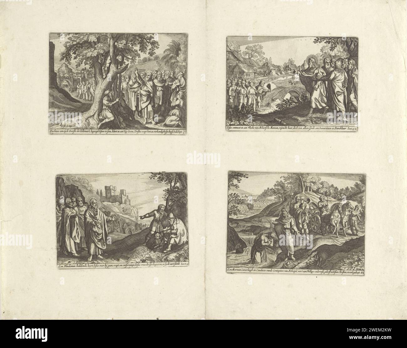 Scenes from the life of Christ, Anonymous, 1630 print Four performances ...