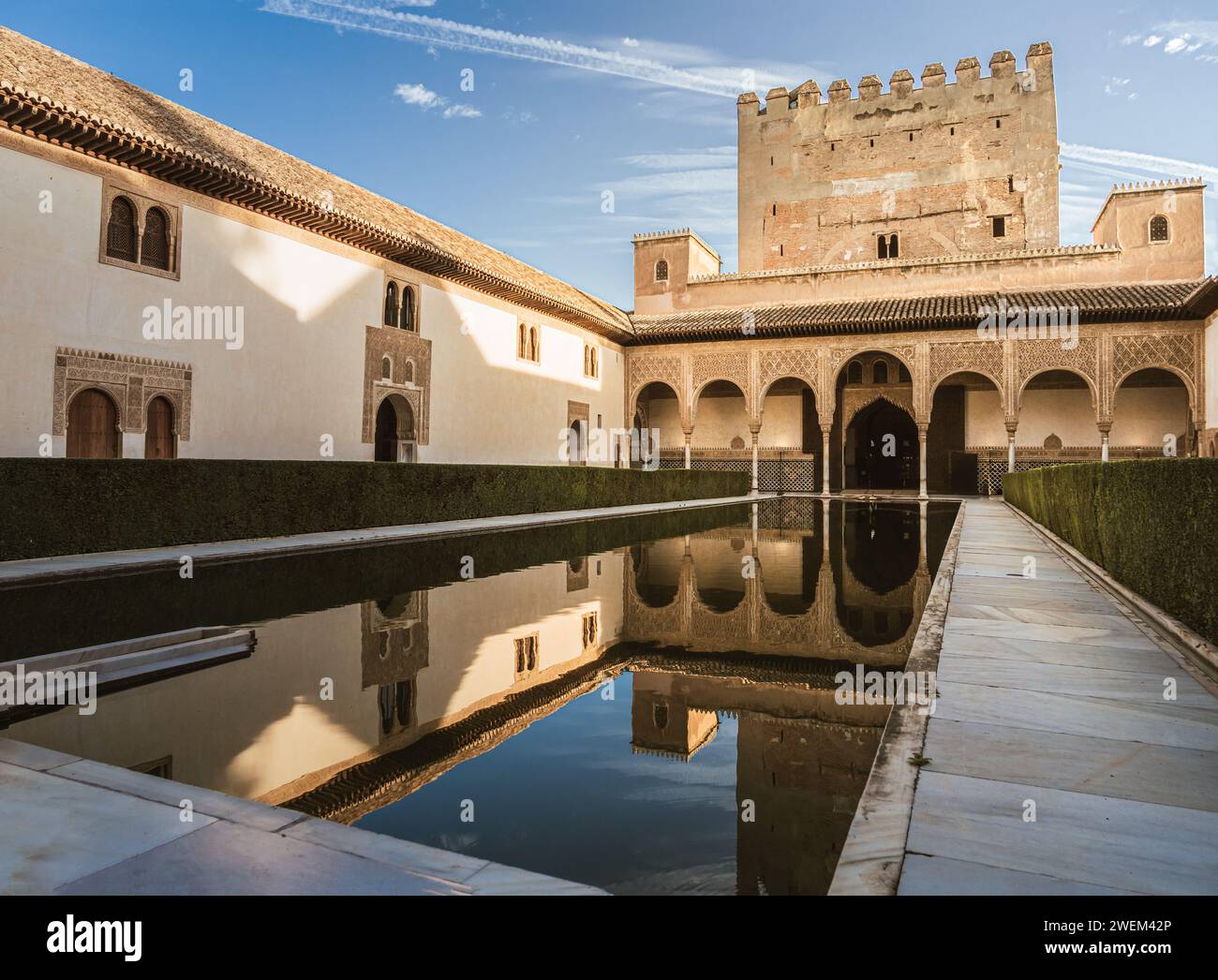 The Courtyard of the Myrtles (Patio de los Arrayanes) in the Alhambra ...
