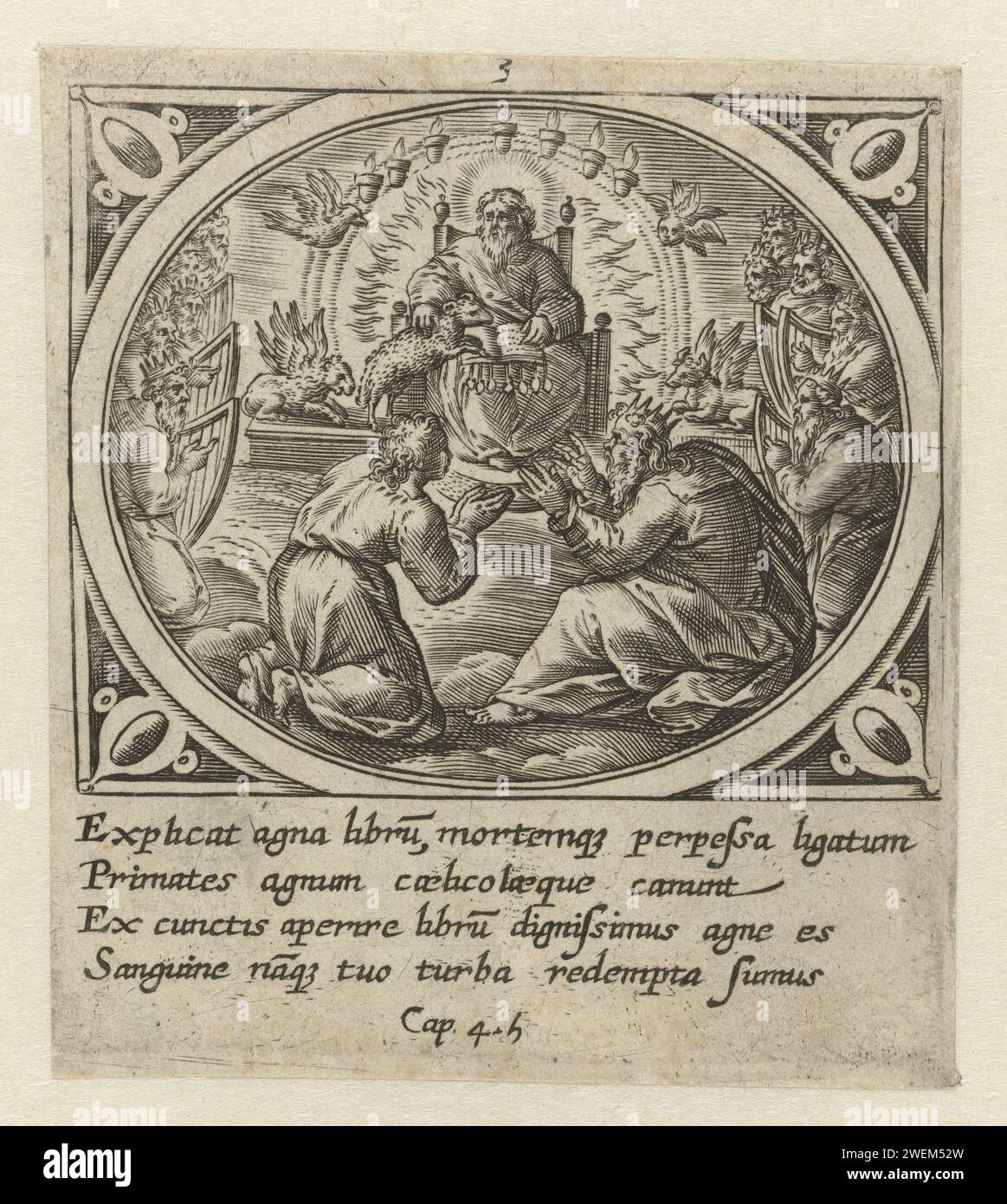 God on His throne, 1585 print God the Father, sitting on his throne