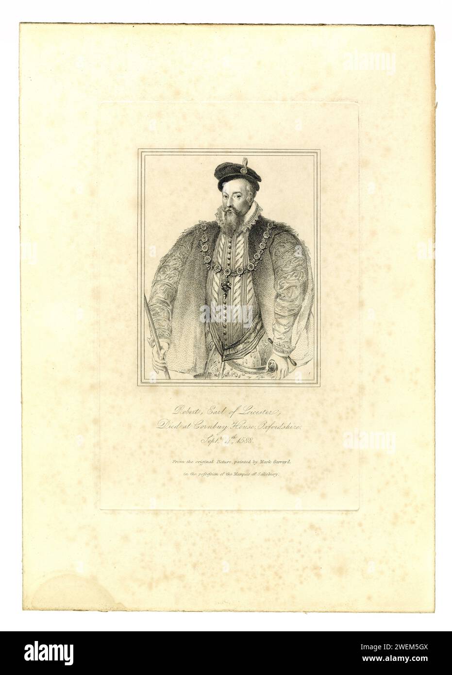 Portrait of Robert Dudley, Earl of Leicester (1532-88). British, early 19th century Stock Photo