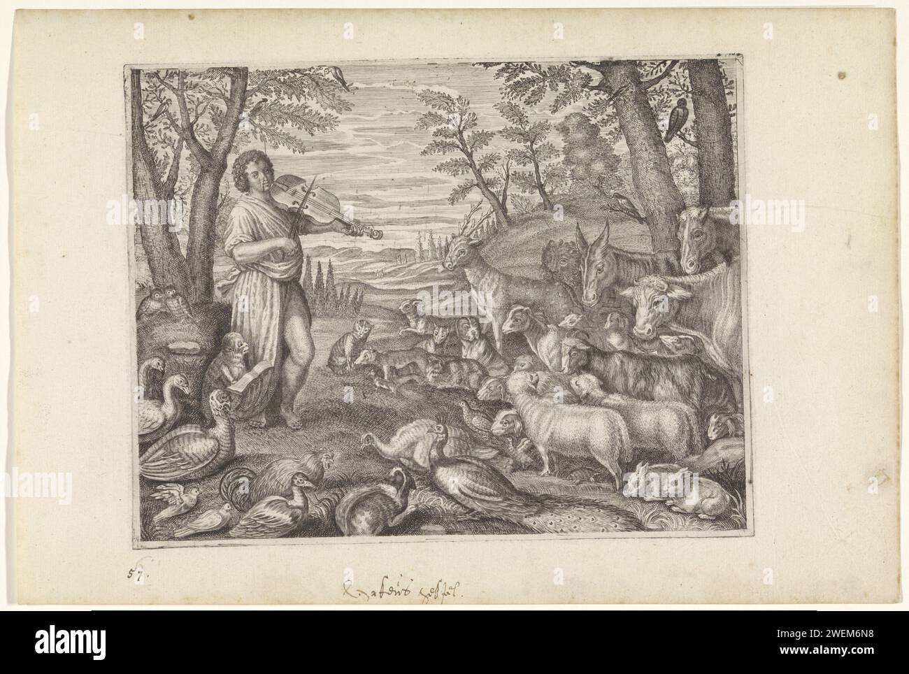 Orpheus enchants the animals with his music, c. 1636 - 1670 print ...