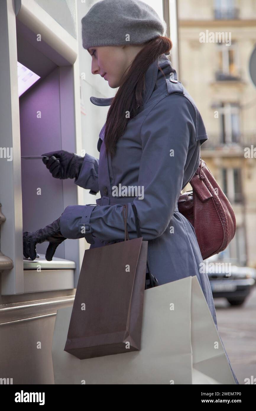 Woman receiving bank card hi-res stock photography and images - Alamy