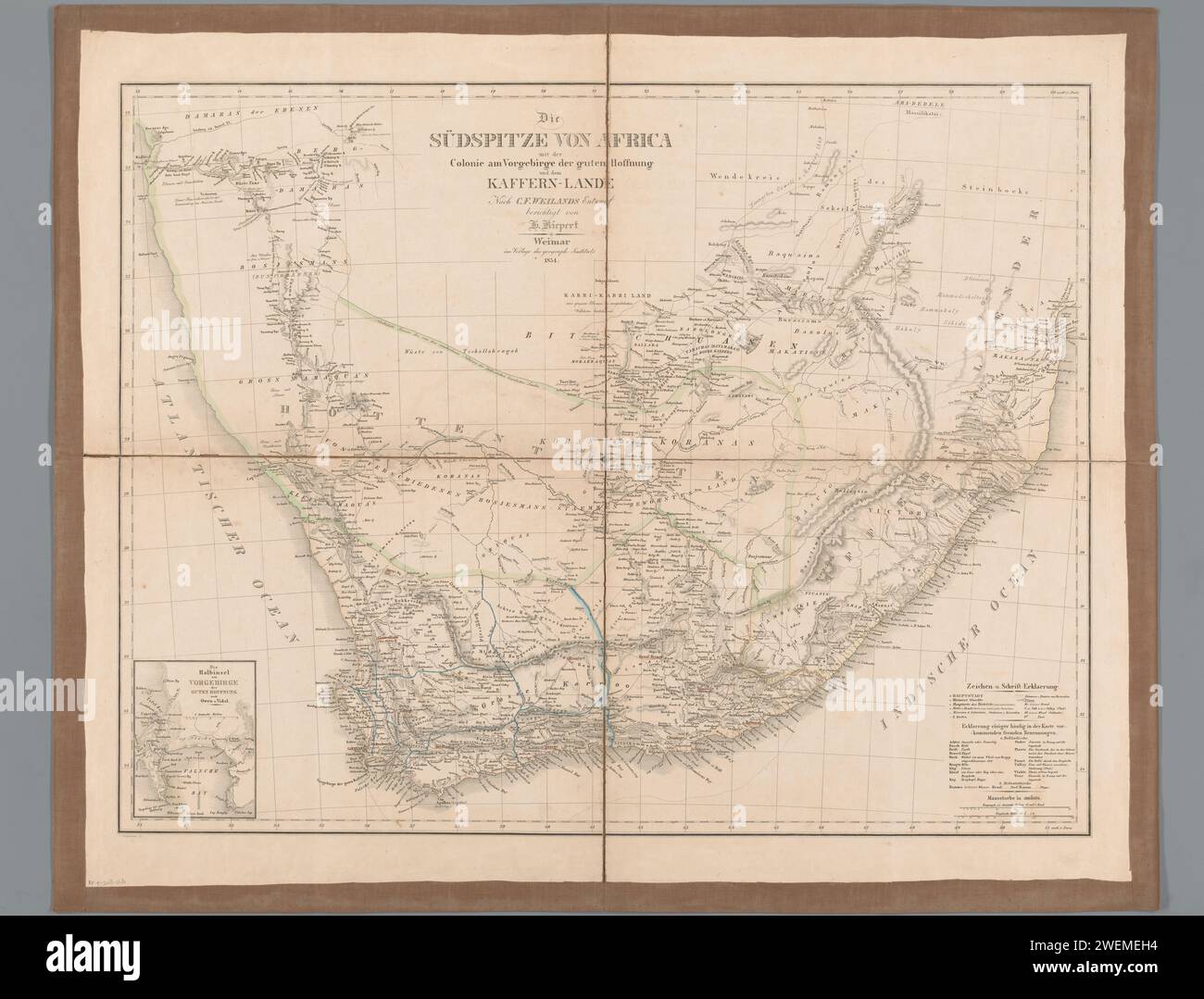 Map of South Africa, Carl Jungmann, After Carl Ferdinand Weiland, After ...