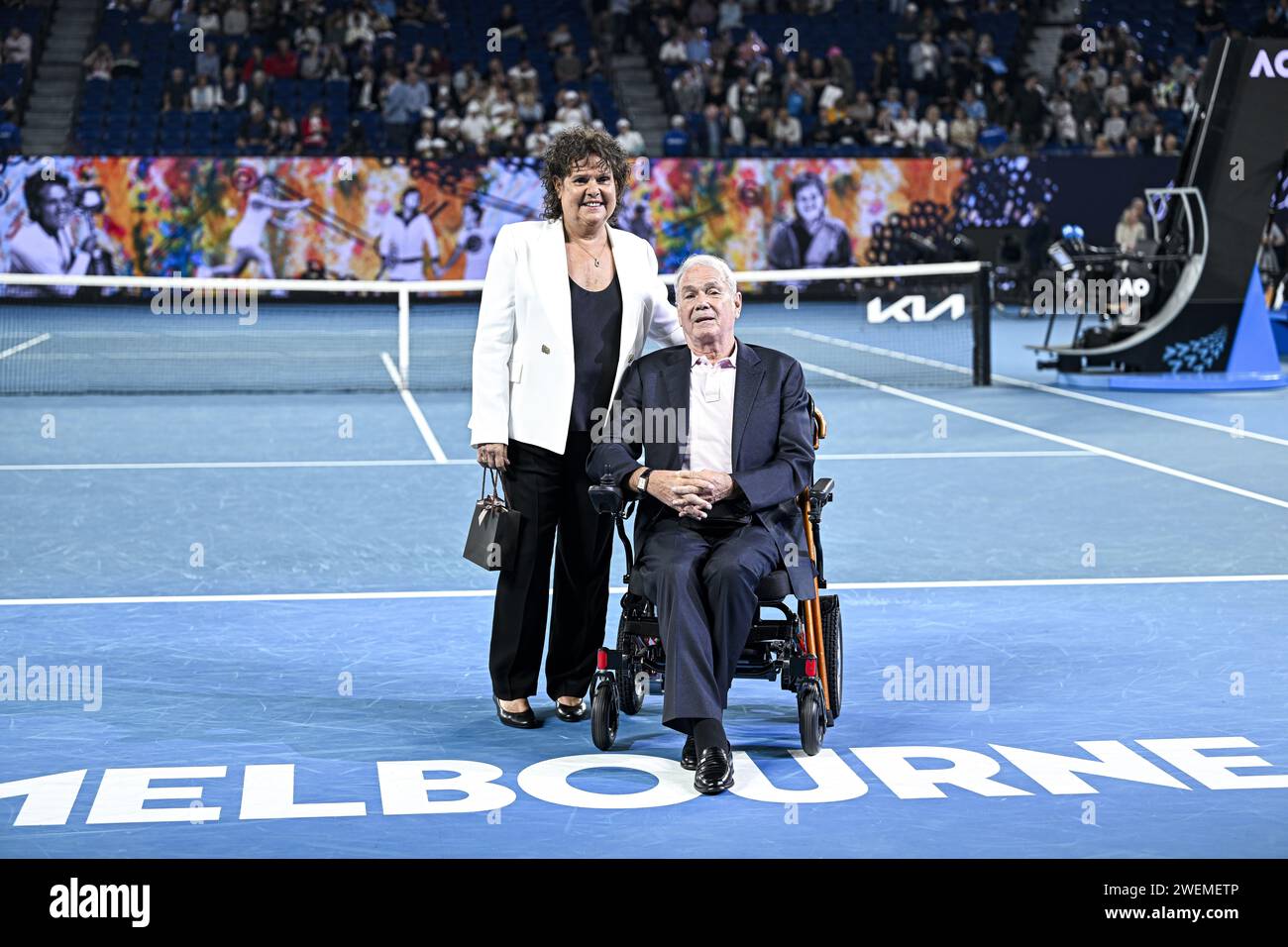 Evonne Fay Goolagong Cawley With Her Husband Robert Cawley During The evonne-fay-goolagong-cawley-with-her-husband-robert-cawley-during-the
