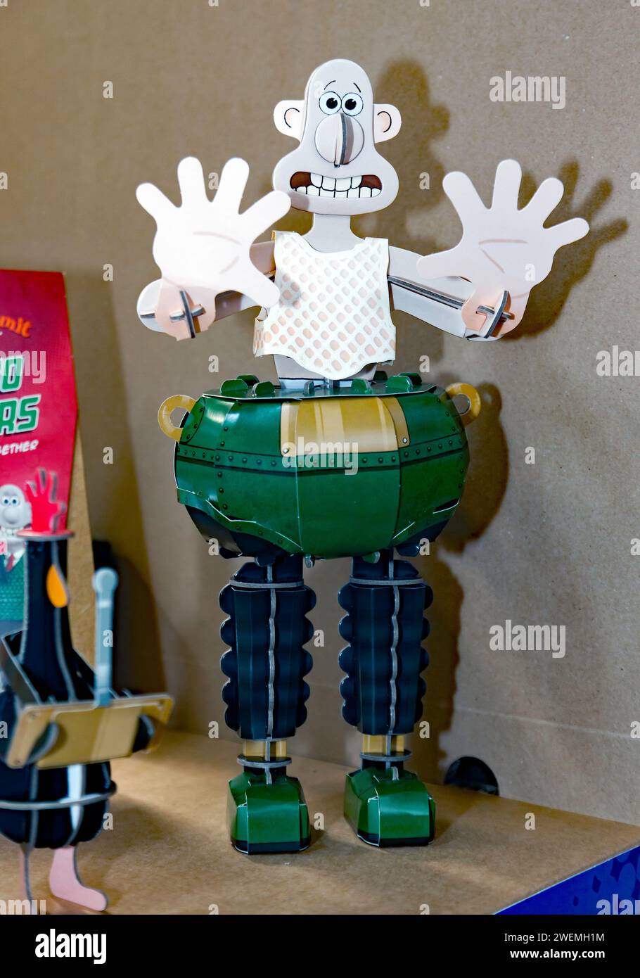Wallace & Gromit Build Your Own Techno Trousers Model Kit, on display at the 2024 Toy Fair, Olympia Stock Photo