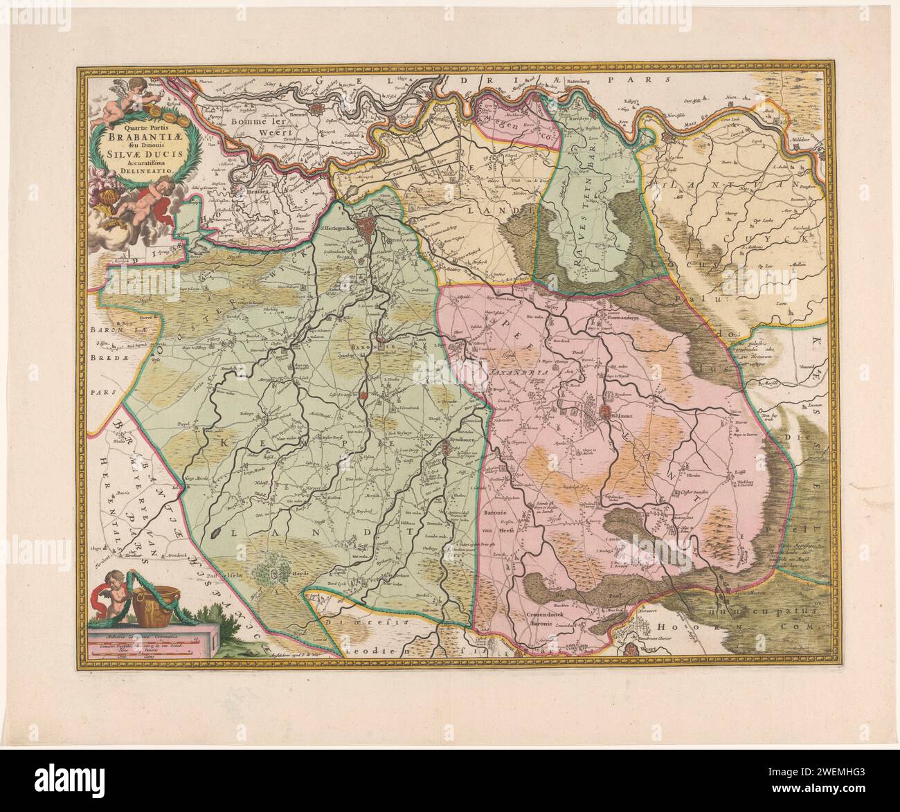 Map of the Meierij van 's -Hertogenbosch, Anonymous, 1689 - 1690 print ...