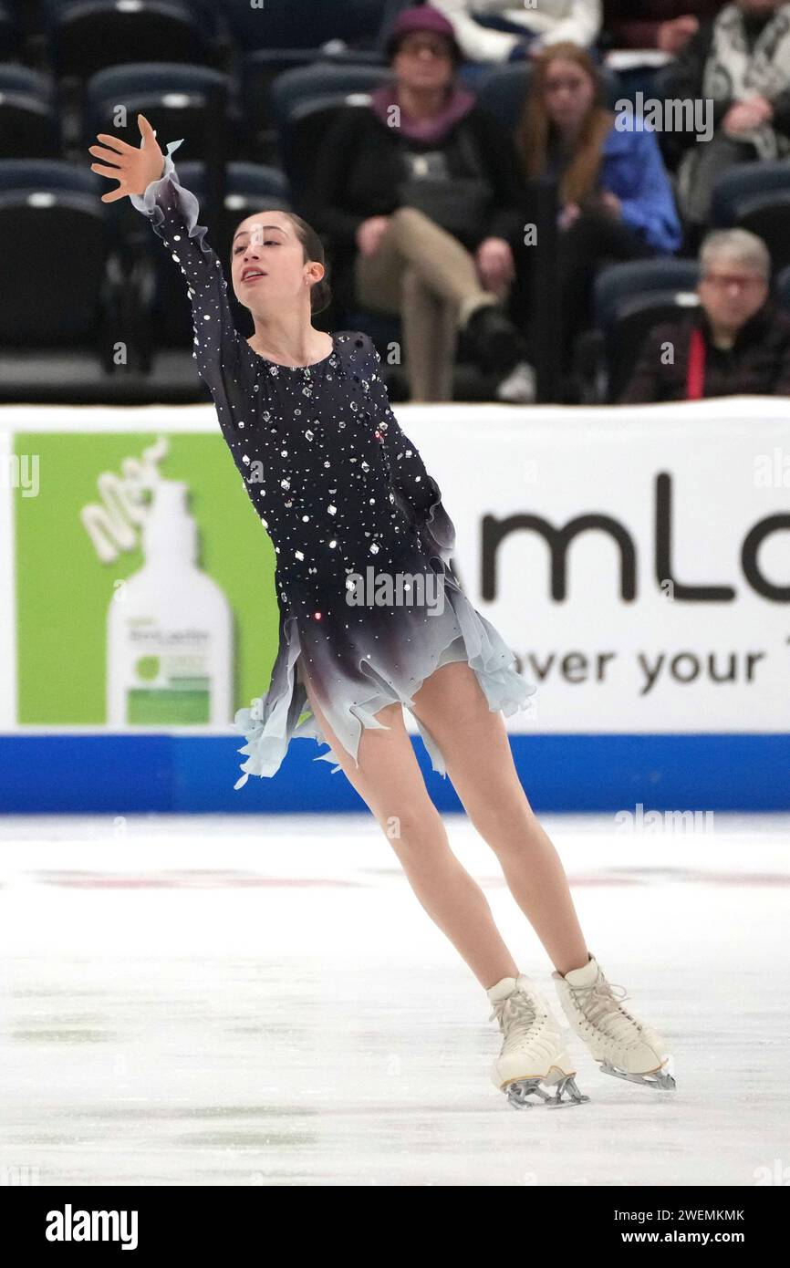 COLUMBUS, OH JANUARY 25 Mia Kalin skates in the Women's Short
