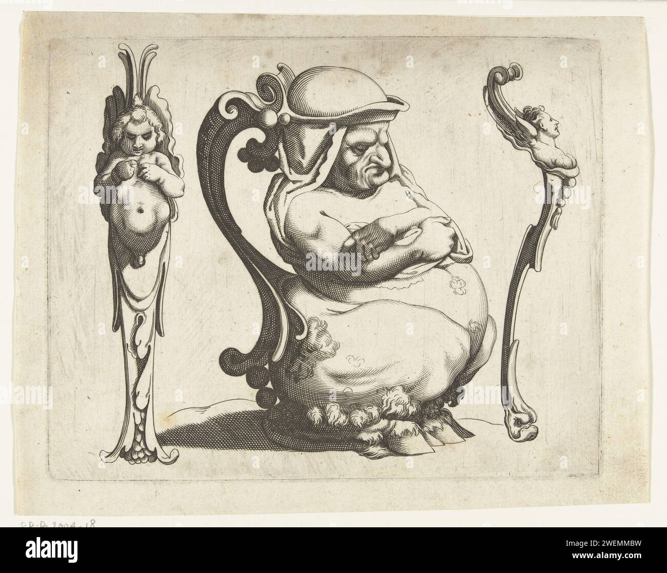 Grotesque Print Grotesque figure in the form of a thick -bellied can., 1600 - 1625 ...
