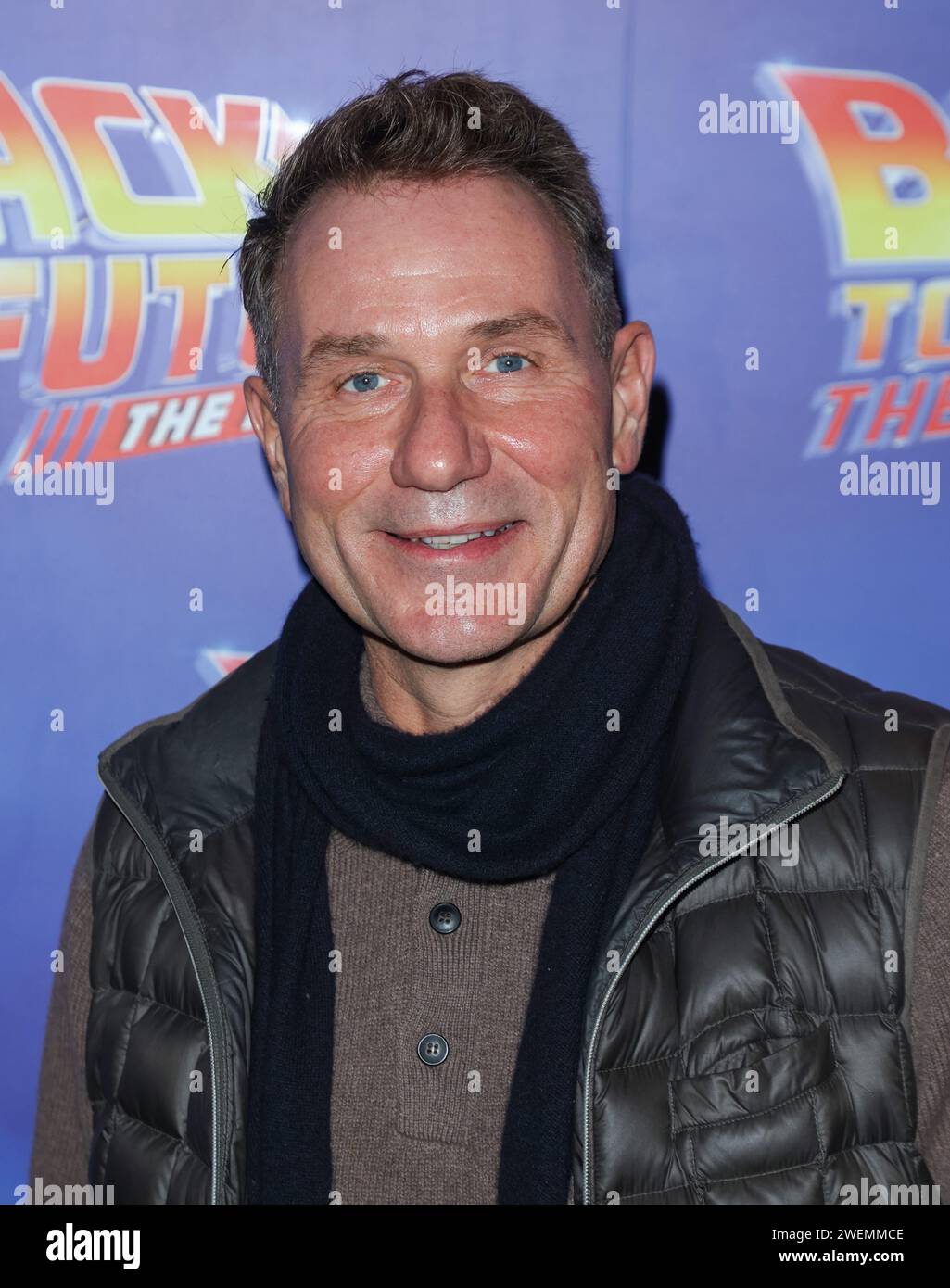 London, UK. 25th Jan, 2024. Richard Arnold seen attending a gala night for the 1000th performance of 'Back To The Future: The Musical' at the Adelphi Theatre in London. (Photo by Brett Cove/SOPA Images/Sipa USA) Credit: Sipa USA/Alamy Live News Stock Photo