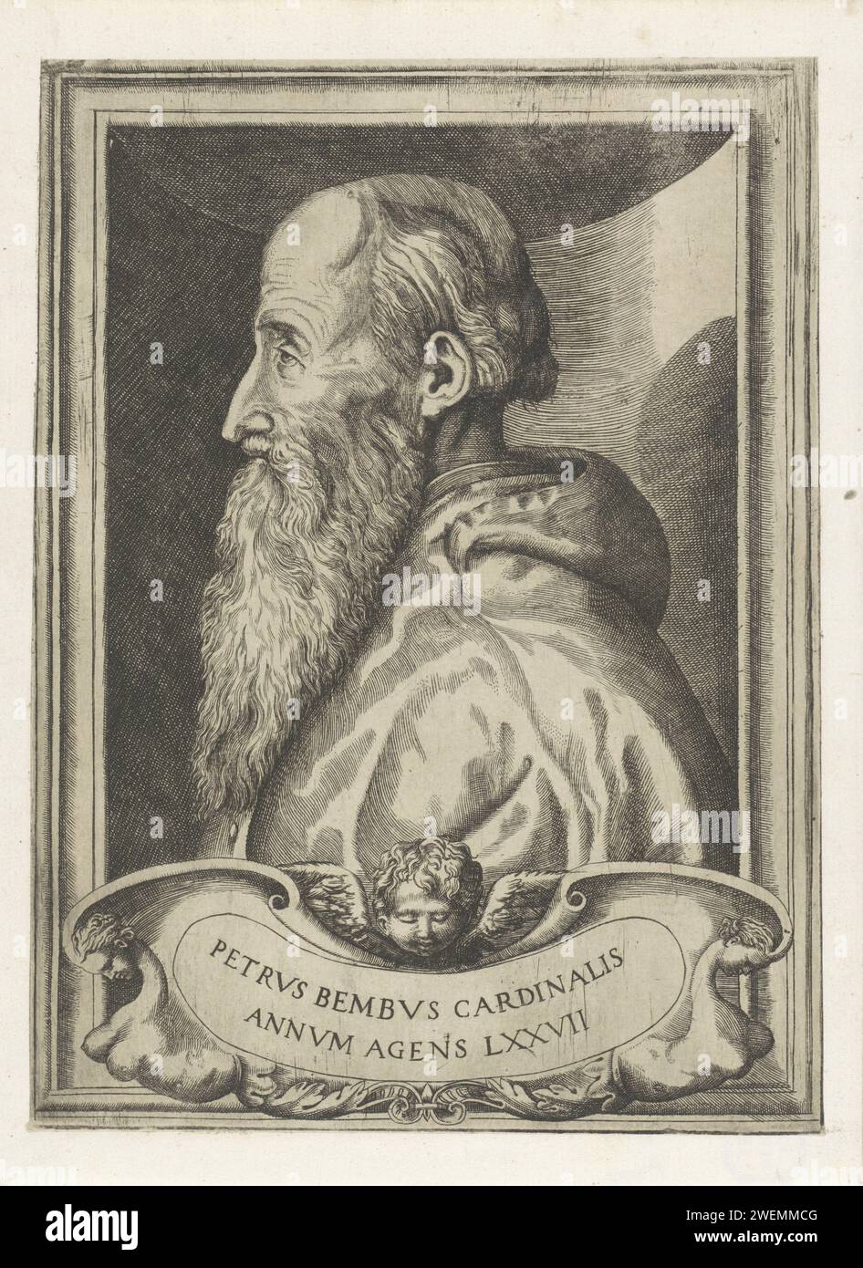 Portrait of Cardinal Pietro Bembo, Giulio Bonasone, After Titian, 1501 ...