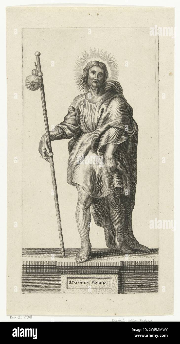 James Disciple Shell Holy Jakobus the superior as pilgrim, Anonymous, After Schelte Adamsz ...