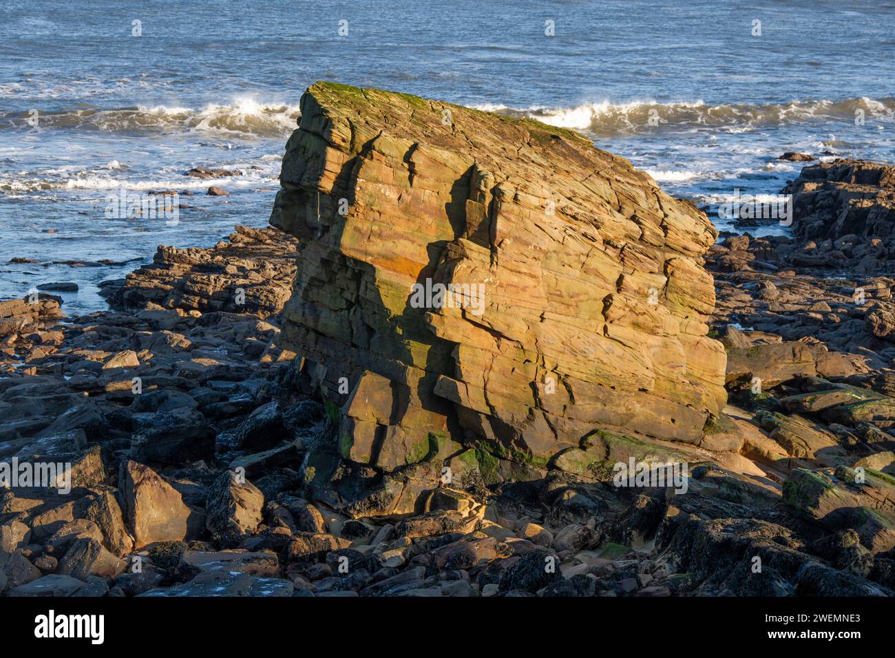 Collywell Bay, Seaton Sluice Stock Photo