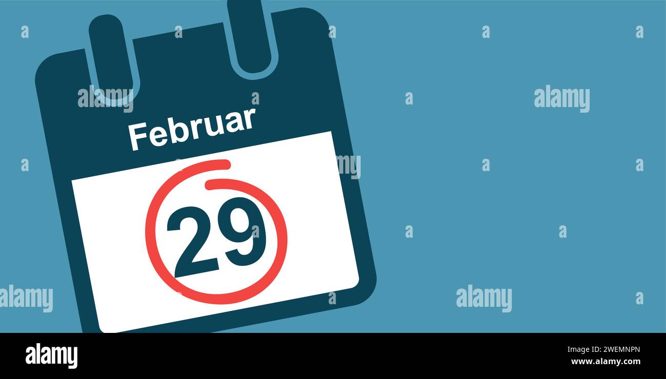 29 february in the leap year calendar vector illustration EPS10 Stock Vector