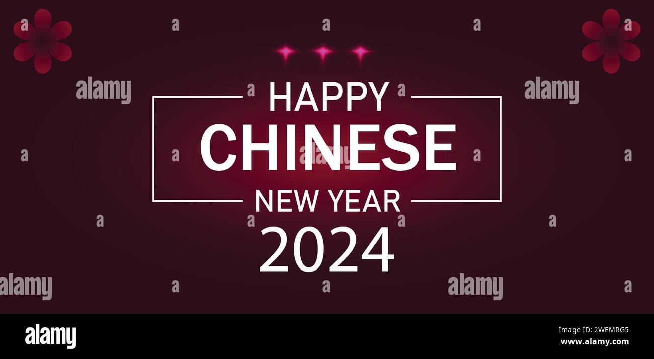Happy Chinese New Year text illustration design Stock Vector