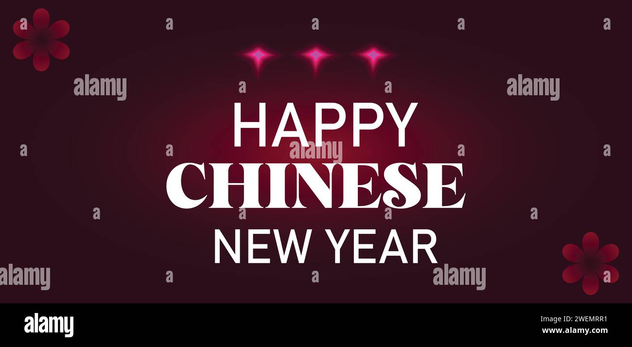 Happy Chinese New Year text illustration design Stock Vector