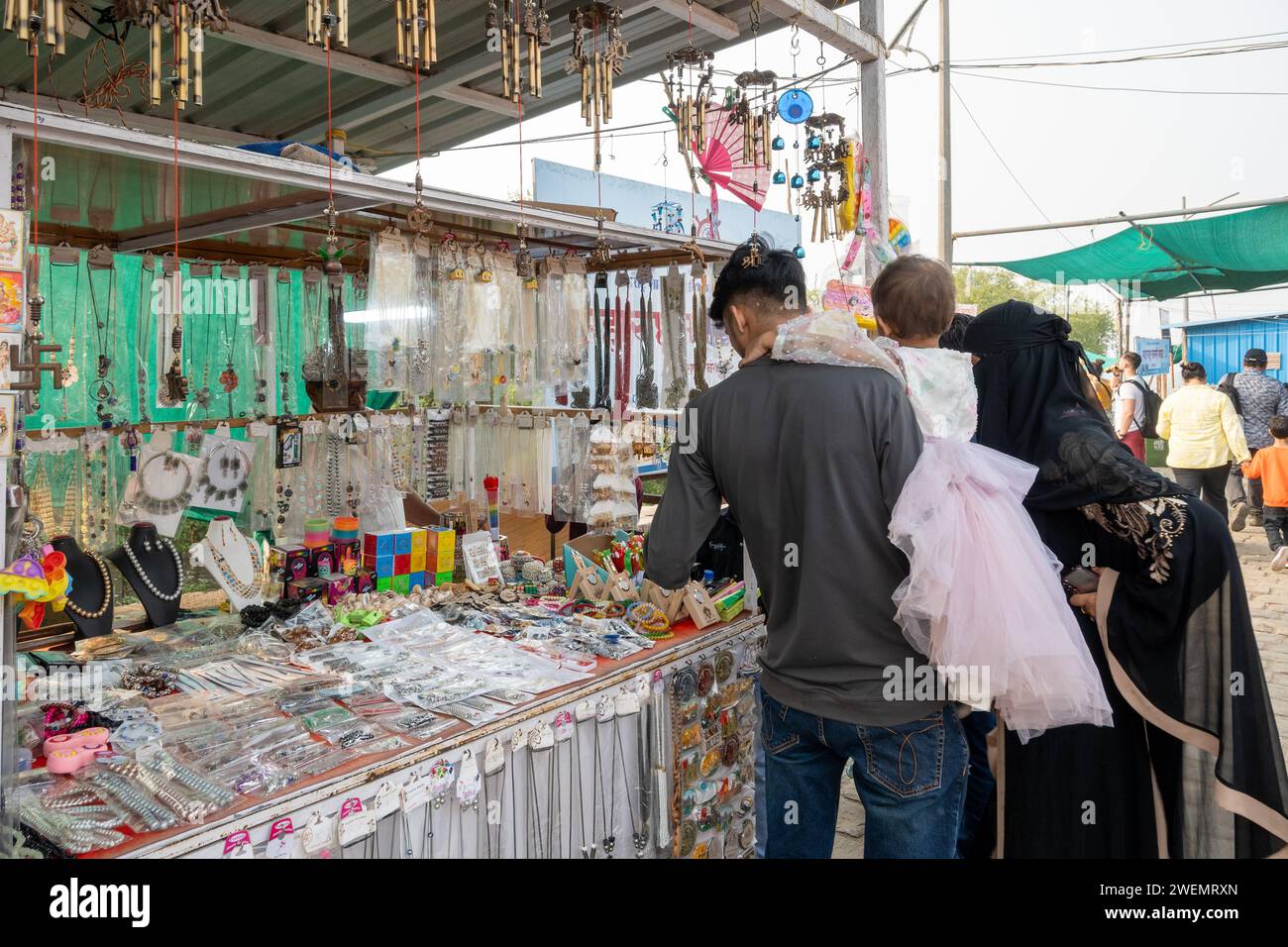 Mumbai, Maharashtra, India, Indian family buying souvenirs, Editorial