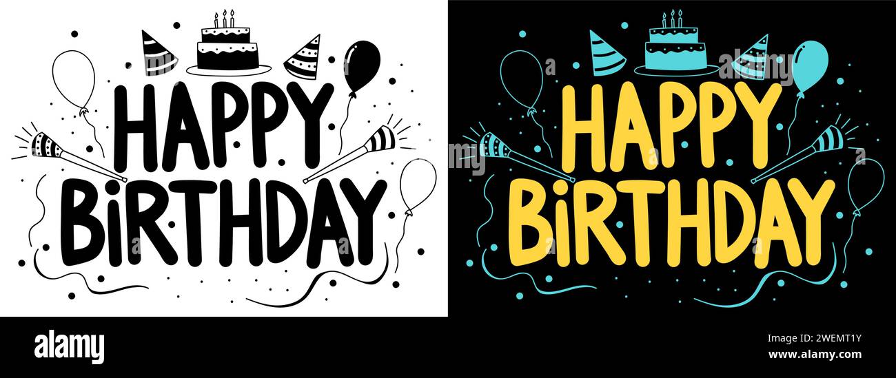 Happy Birthday typography text vector illustration Stock Vector