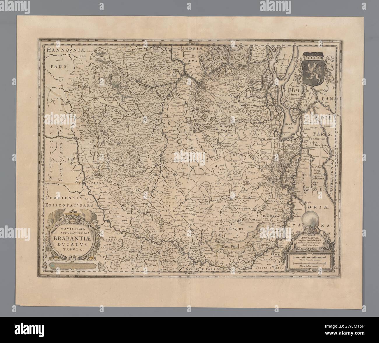 Map of the Duchy Brabant, Anonymous, 1638 print Map of the Duchy of ...