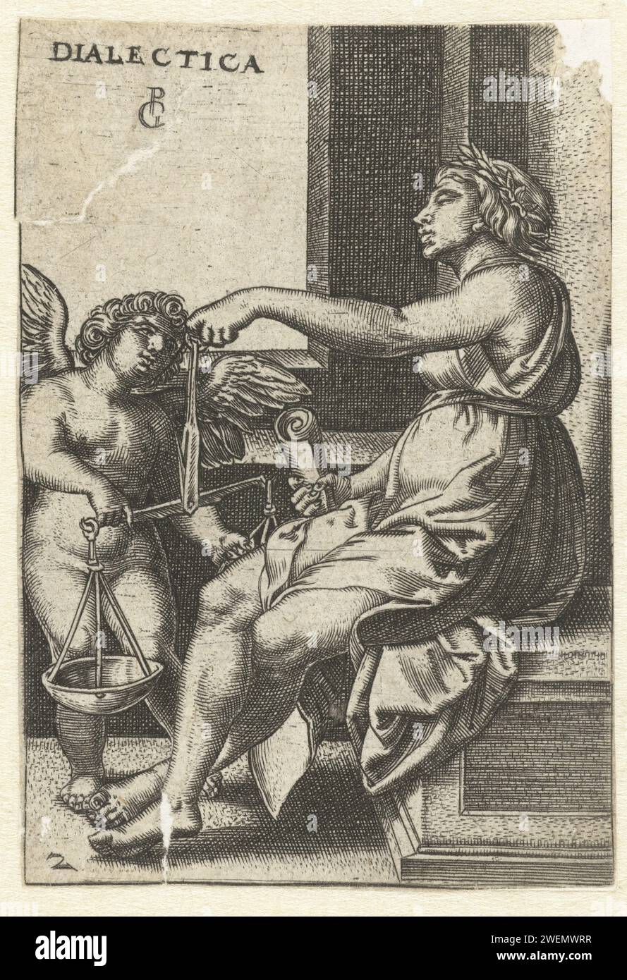 Dialectics, Georg Pencz, 1539 - 1543 print Sitting woman as a ...