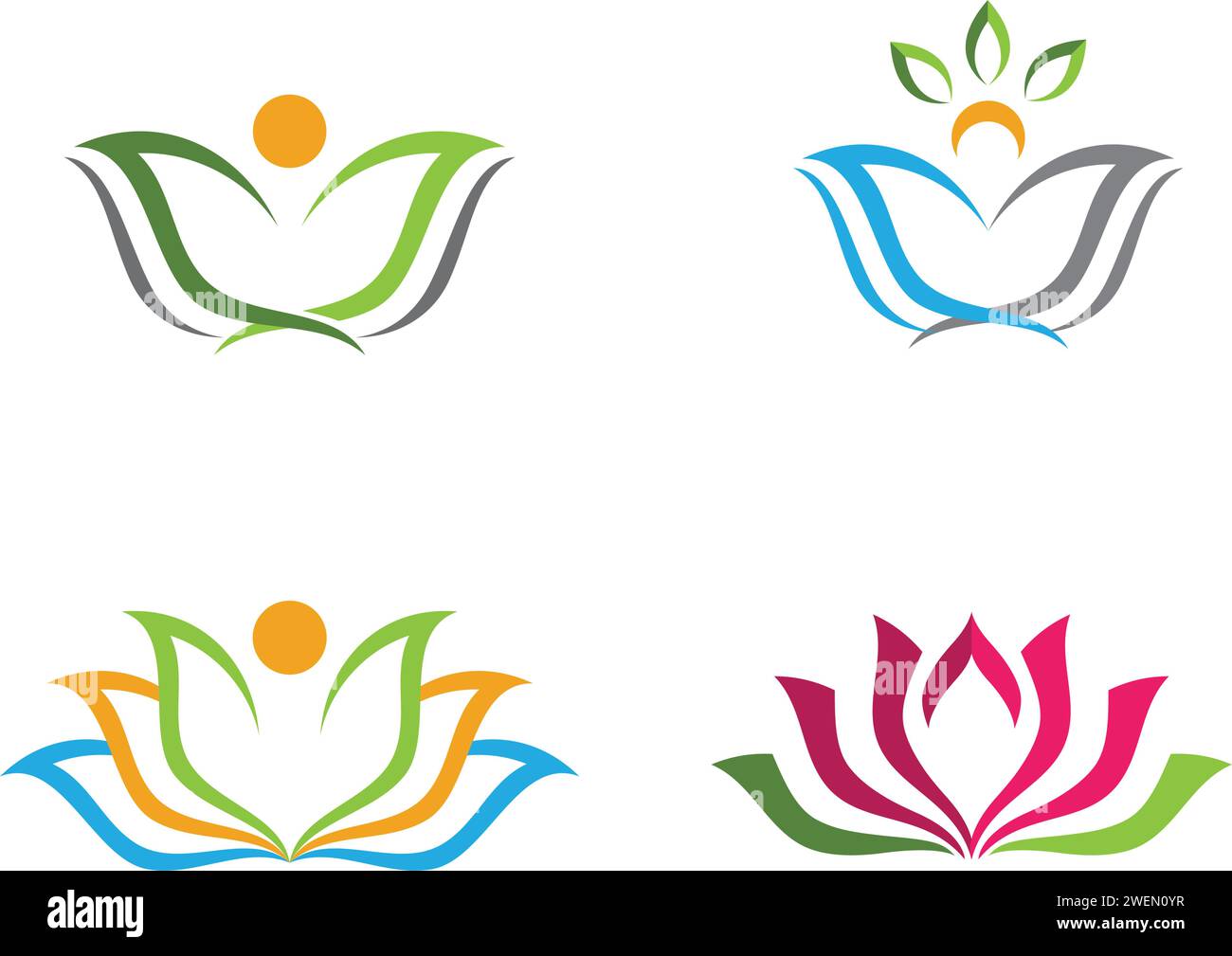 Beauty Vector Lotus flowers design logo Template icon Stock Vector ...