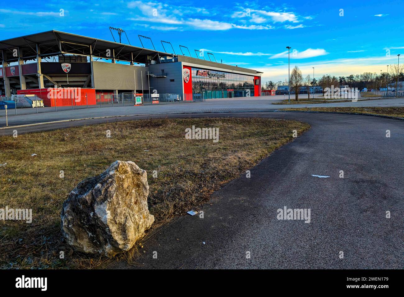 Ingolstadt, Deutschland 21. Januar 2024: 3. Liga - 2023/2024 - FC Ingolstadt 04 vs. SC Preußen Münster Im Bild: Audi-Sportpark /// DFB regulations prohibit any use of photographs as image sequences and/or quasi-video /// Stock Photo