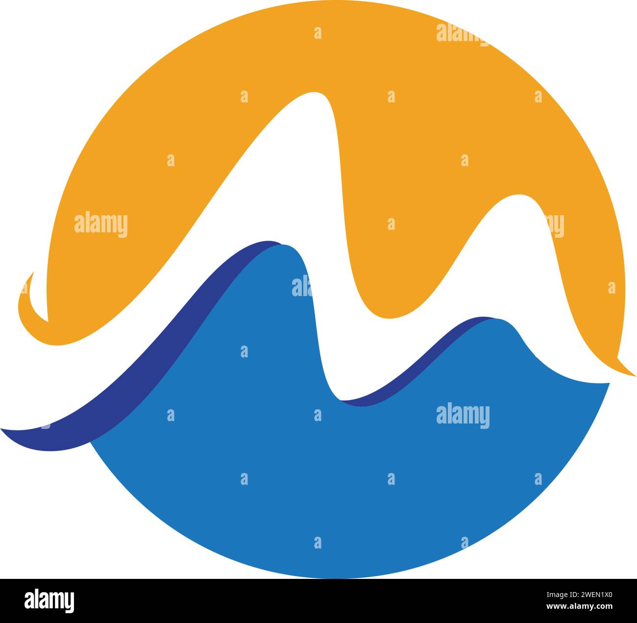 M letter wave Logo Template vector illustration Stock Vector Image ...