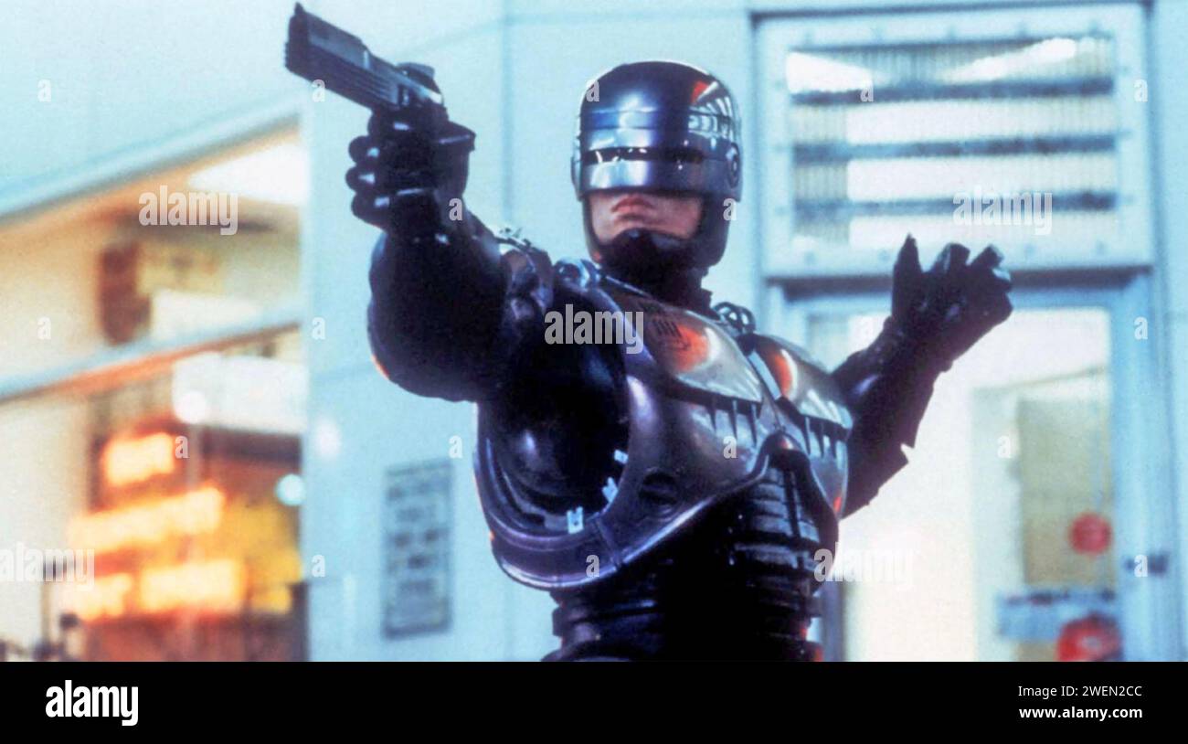 ROBOCOP 1987 Orion Pictures film with Peter Weller Stock Photo