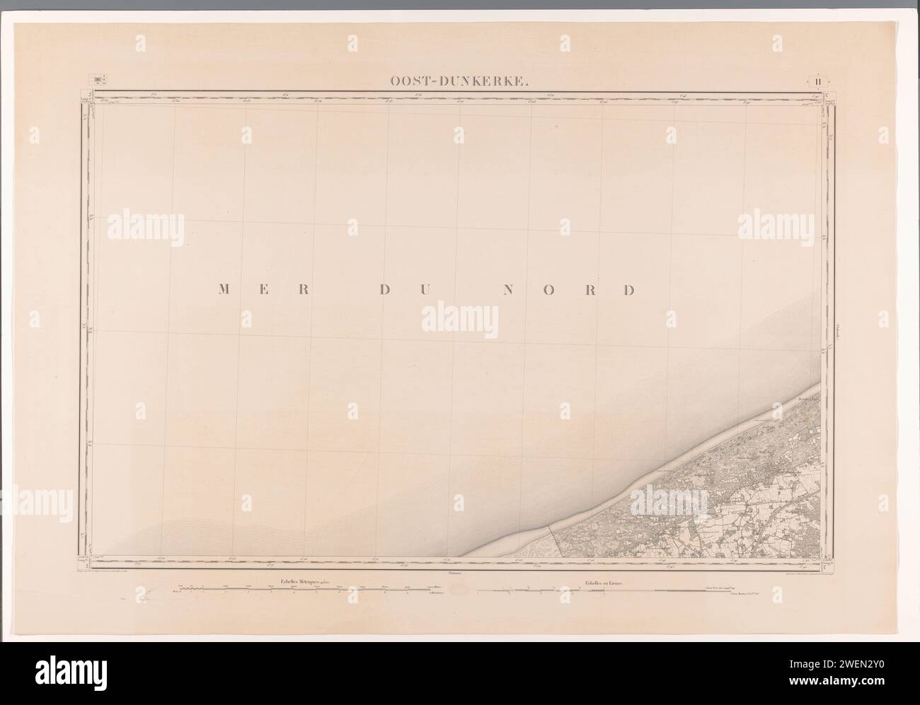 Map of the North Sea off the coast of Dunkirk, various manufacturers ...