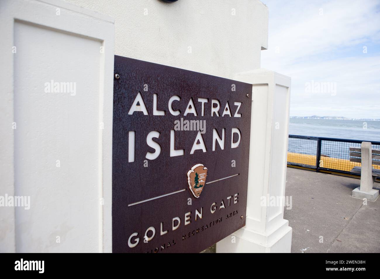 United States Penitentiary, Alcatraz Island, also known simply as Alcatraz or The Rock, was a maximum security federal prison on Alcatraz Island. Stock Photo